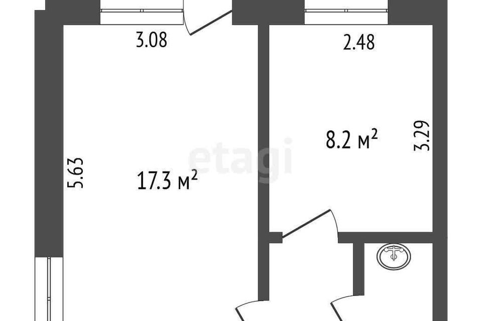 Продаётся 1-комнатная квартира, 30.2 м²