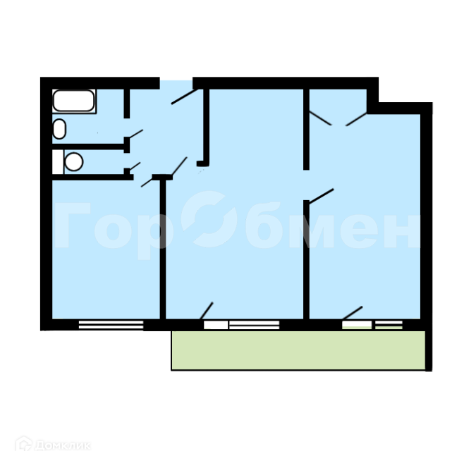 Продаётся 2-комнатная квартира, 47.2 м²