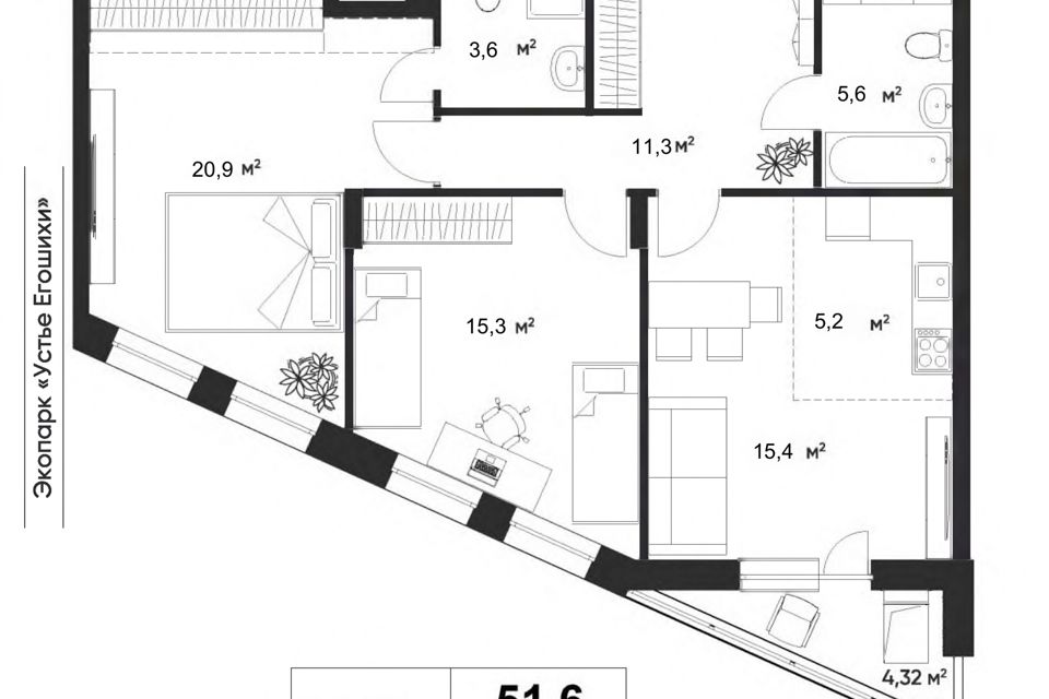 Продаётся 3-комнатная квартира, 79.1 м²