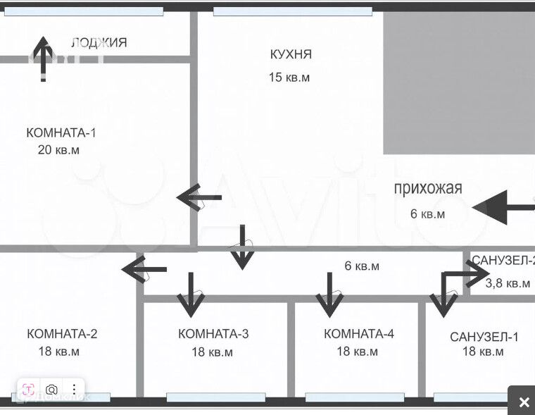 Сдаётся 4-комнатная квартира, 128 м²