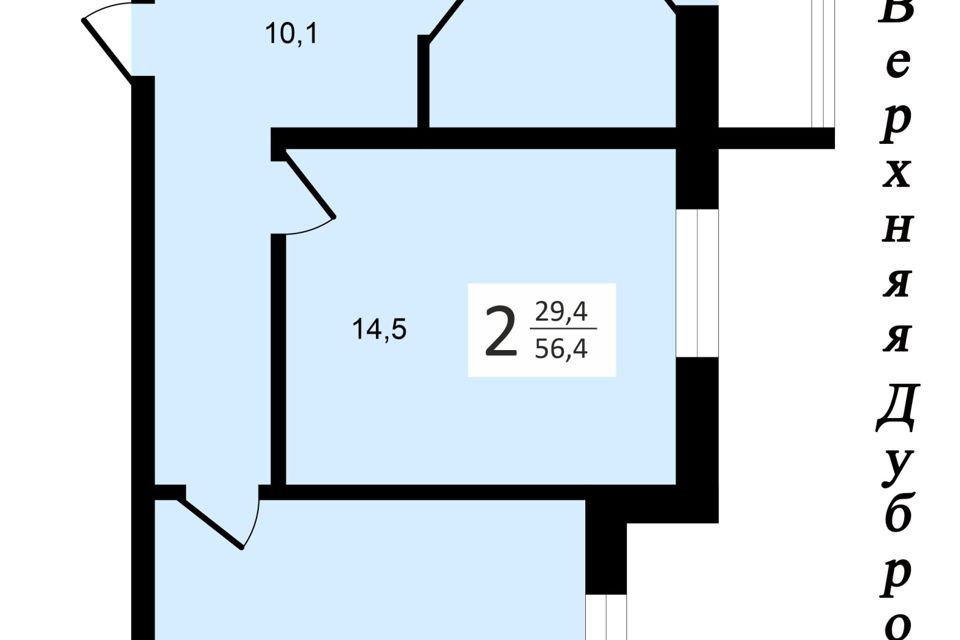 Продаётся 2-комнатная квартира, 56.4 м²