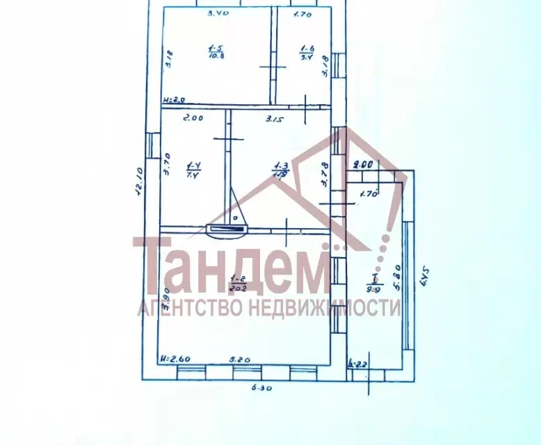 Продаётся 1-этажный дом, 69.4 м²