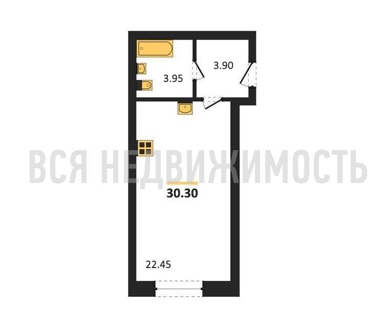 Продаётся студия, 30.5 м²