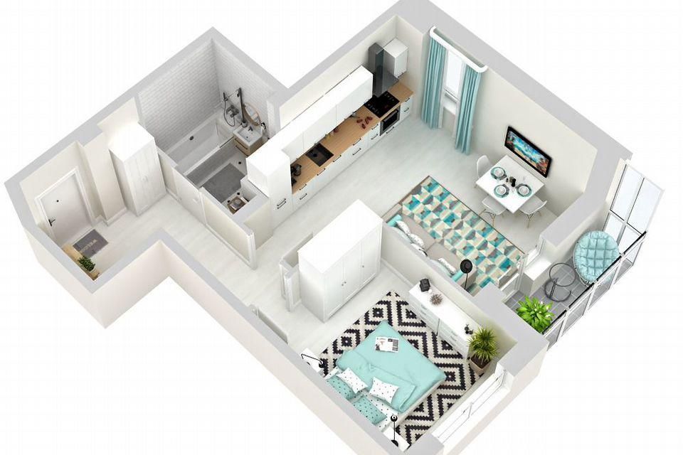 Продаётся 1-комнатная квартира, 41.3 м²