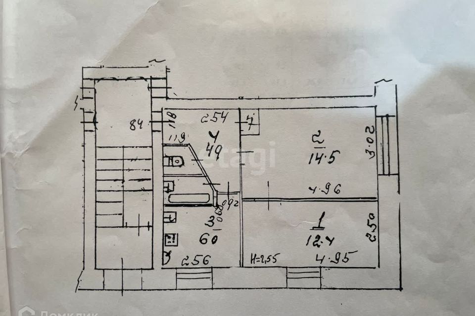 Продаётся 2-комнатная квартира, 41.3 м²