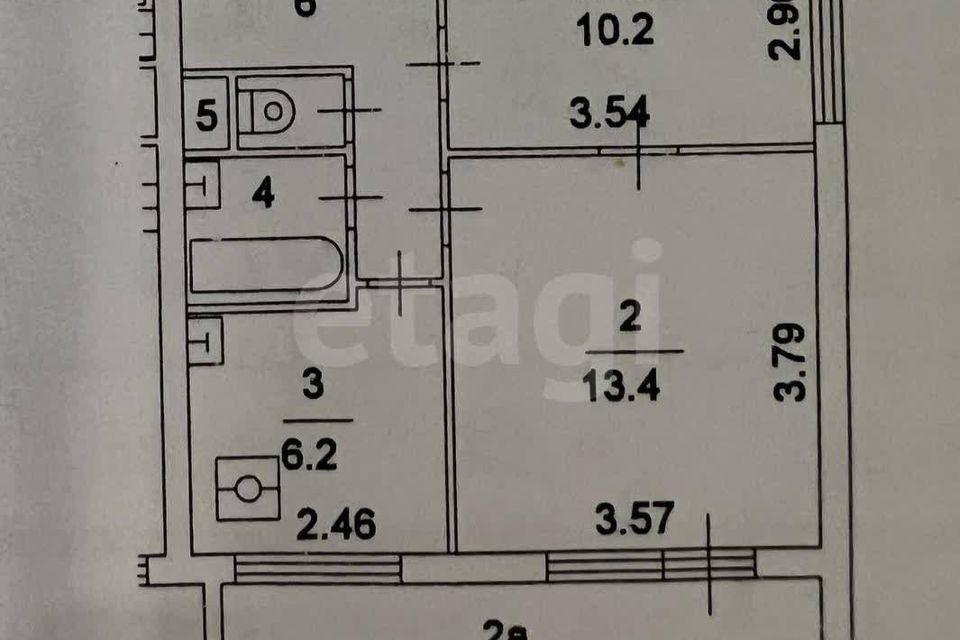 Продаётся 2-комнатная квартира, 43 м²