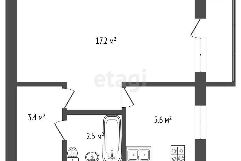Продаётся 1-комнатная квартира, 31 м²