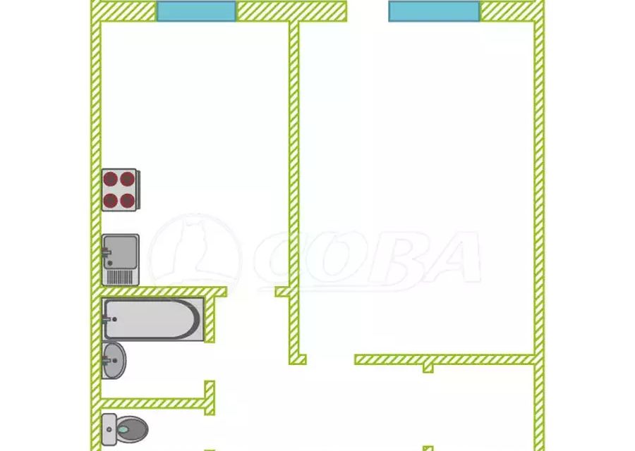 Продаётся 1-комнатная квартира, 34 м²