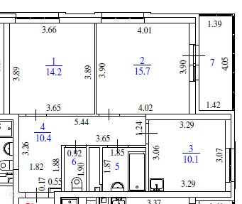 Продаётся 2-комнатная квартира, 55.5 м²