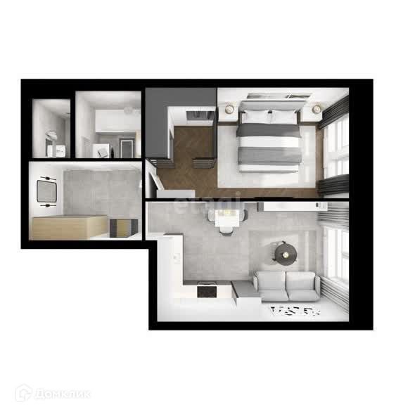 Продаётся 1-комнатная квартира, 42.9 м²
