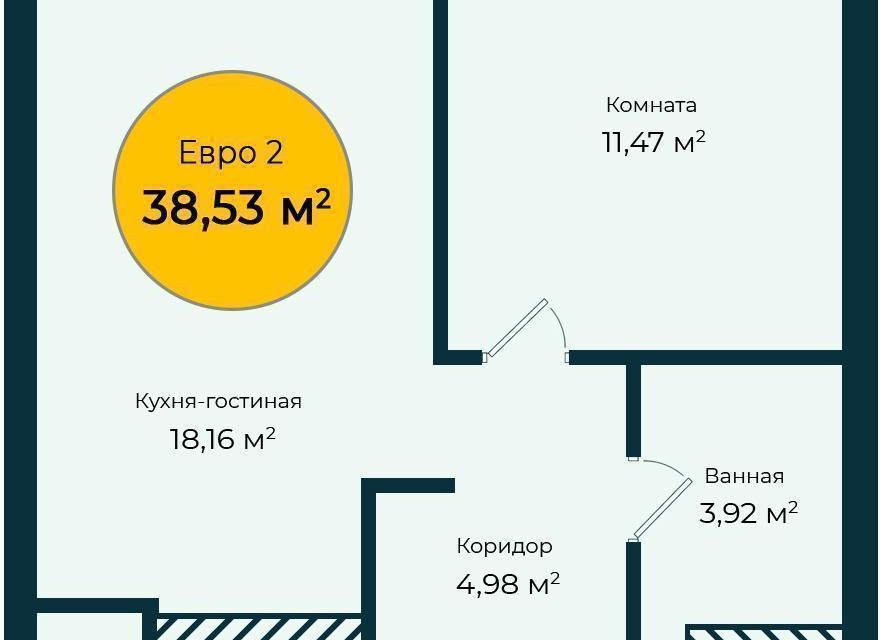 Продаётся 1-комнатная квартира, 38 м²