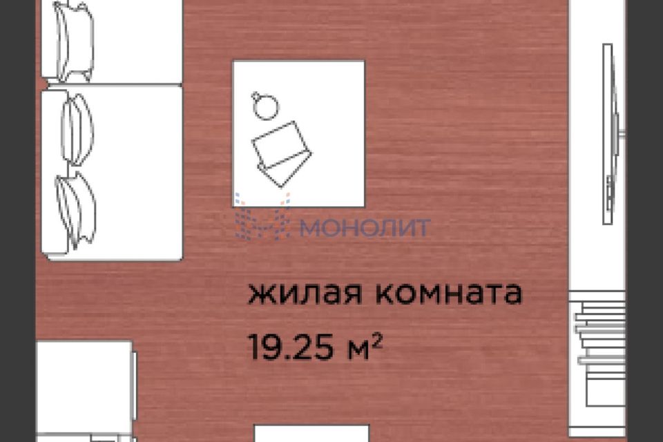 Продаётся 1-комнатная квартира, 28.7 м²