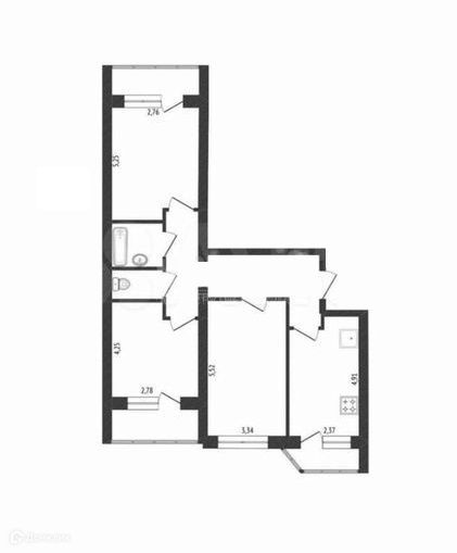 Продаётся 3-комнатная квартира, 75 м²