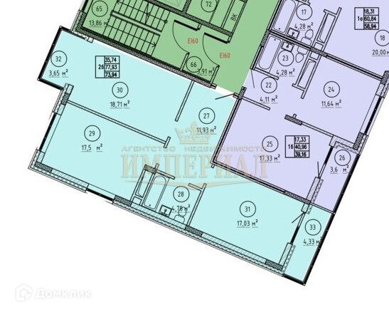 Продаётся 2-комнатная квартира, 74 м²