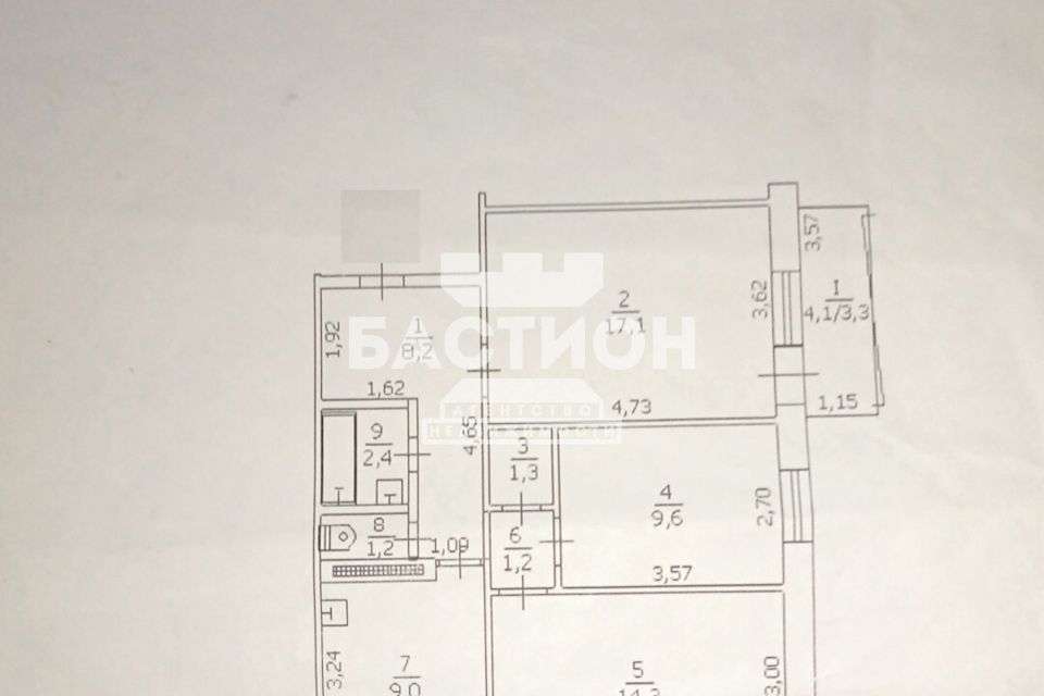 Продаётся 3-комнатная квартира, 70.1 м²