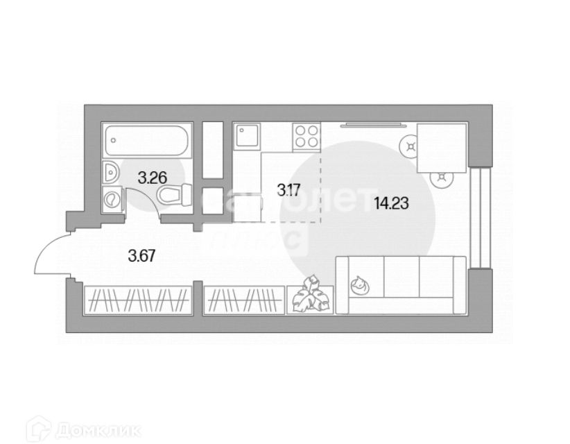Продаётся студия, 23.33 м²
