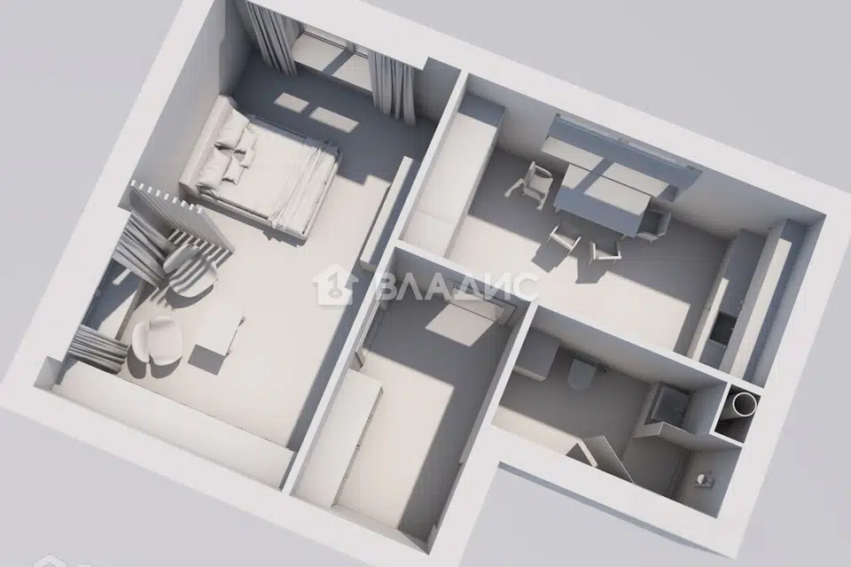 Продаётся 1-комнатная квартира, 42.4 м²