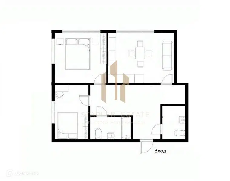 Продаётся 3-комнатная квартира, 64 м²