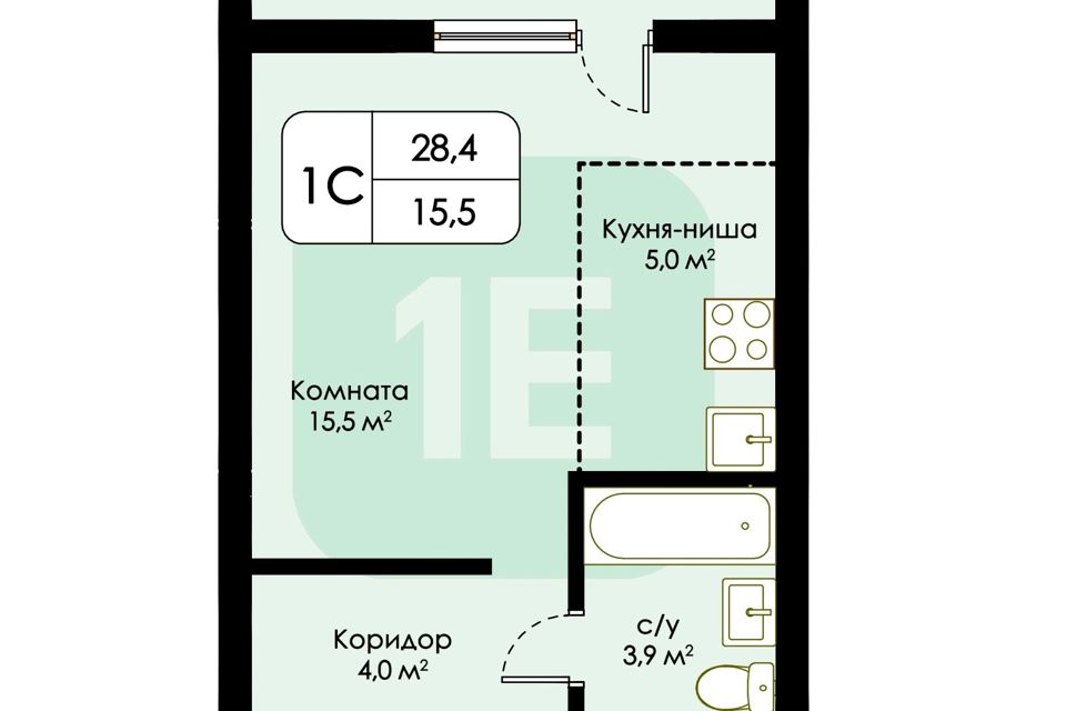 Продаётся студия, 28.4 м²