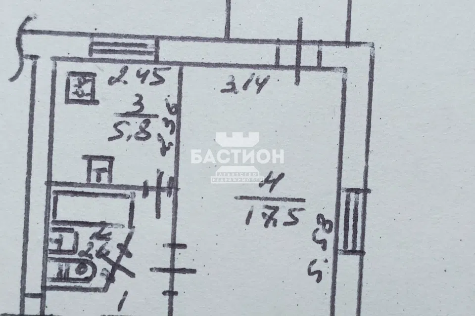Продаётся 1-комнатная квартира, 32 м²