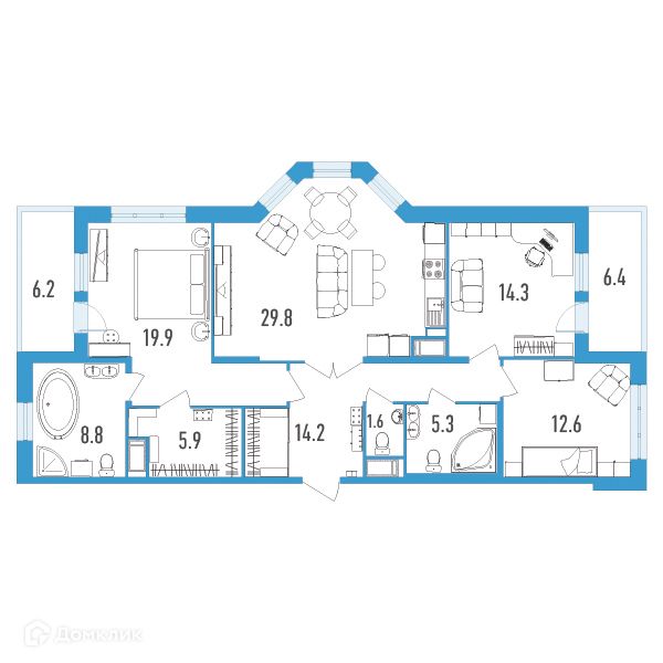 Продаётся 3-комнатная квартира, 118.7 м²