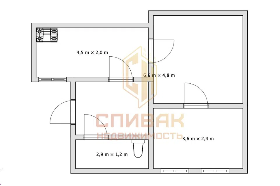 Продаётся 2-комнатная квартира, 44 м²