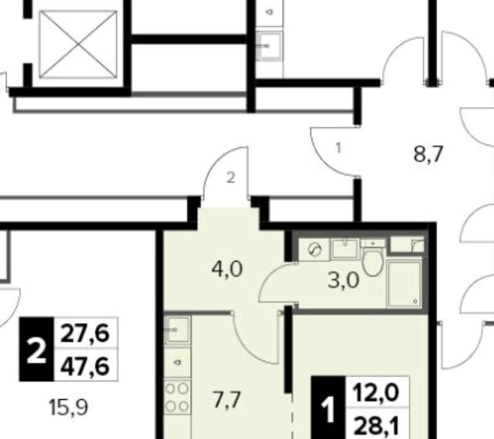 Продаётся 1-комнатная квартира, 28.1 м²