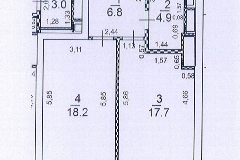 Продаётся 1-комнатная квартира, 47.6 м²