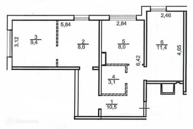 Продаётся 3-комнатная квартира, 51 м²