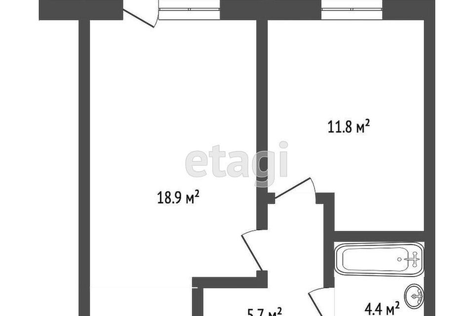 Продаётся 1-комнатная квартира, 40 м²