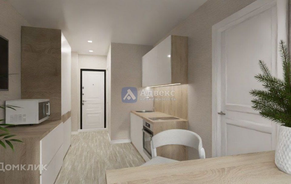 Продаётся 1-комнатная квартира, 33.68 м²