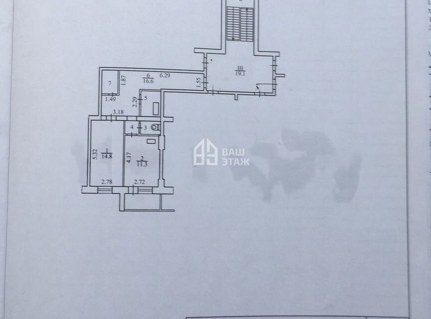 Продаётся 1-комнатная квартира, 52 м²