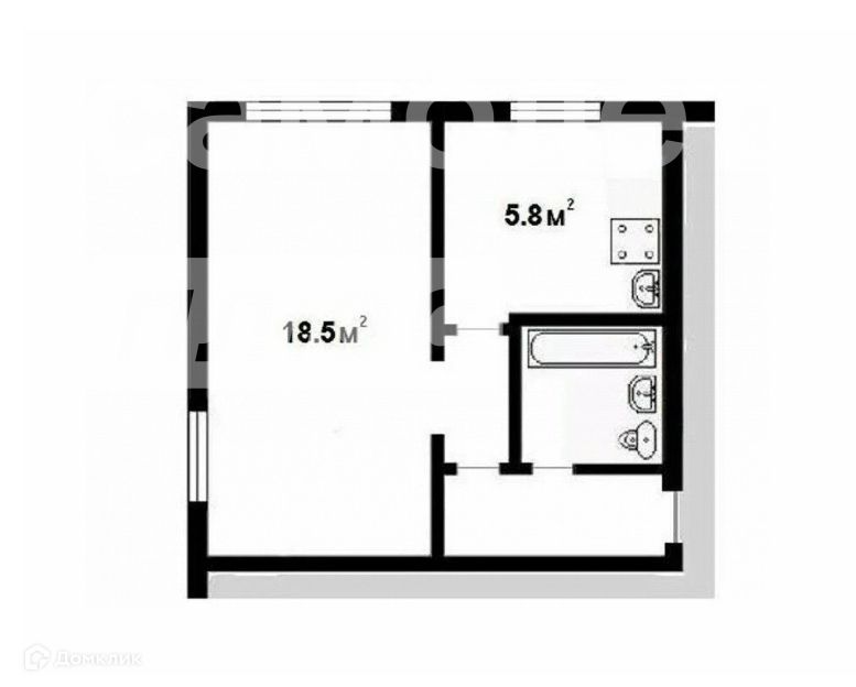 Продаётся 1-комнатная квартира, 33 м²