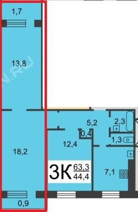 Сдаётся 2-комнатная квартира, 52 м²