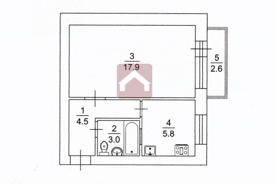Продаётся 1-комнатная квартира, 31.2 м²