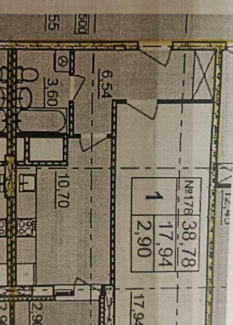 Продаётся 1-комнатная квартира, 39.1 м²