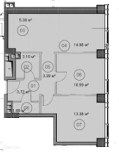 Продаётся 2-комнатная квартира, 58.7 м²