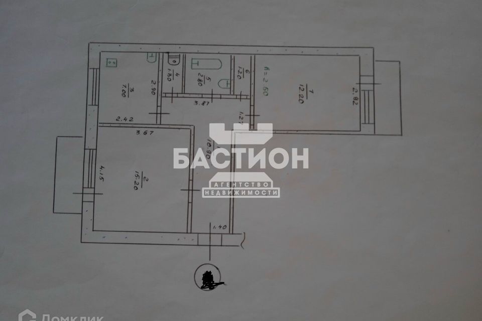 Продаётся 2-комнатная квартира, 52.7 м²