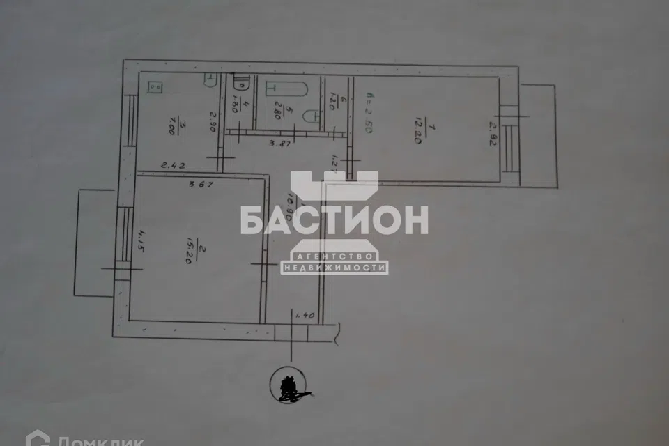 Продаётся 2-комнатная квартира, 52.7 м²