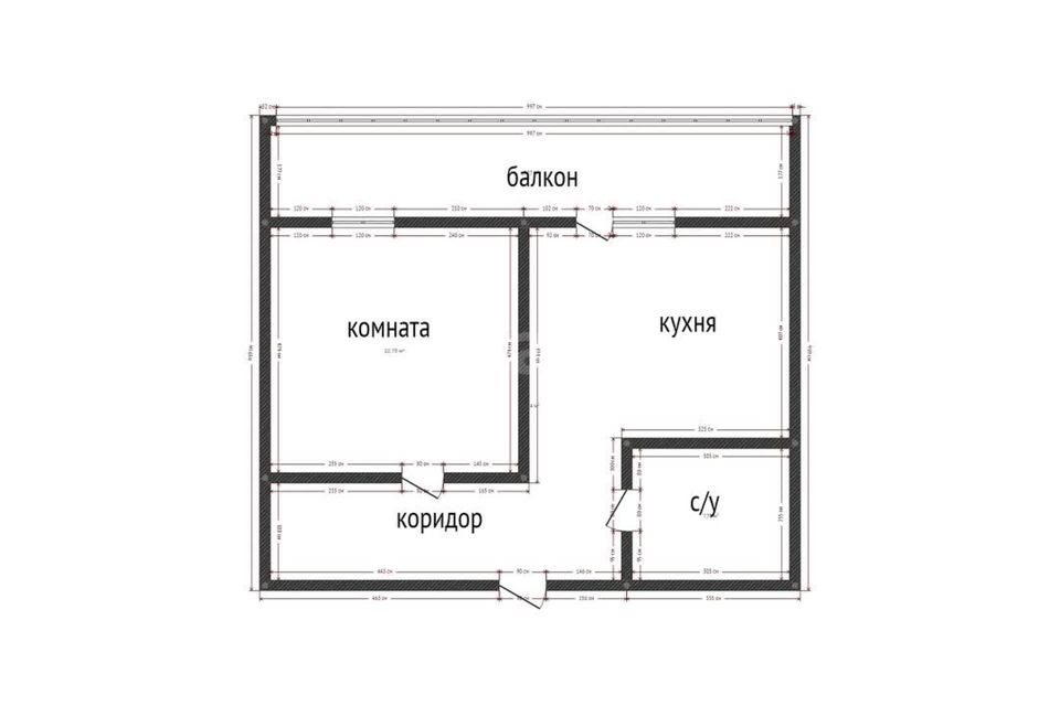 Продаётся 1-комнатная квартира, 38 м²