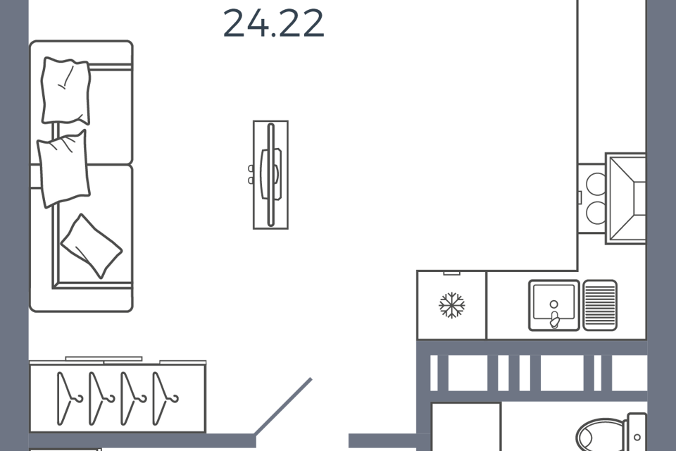 Продаётся 1-комнатная квартира, 33.7 м²