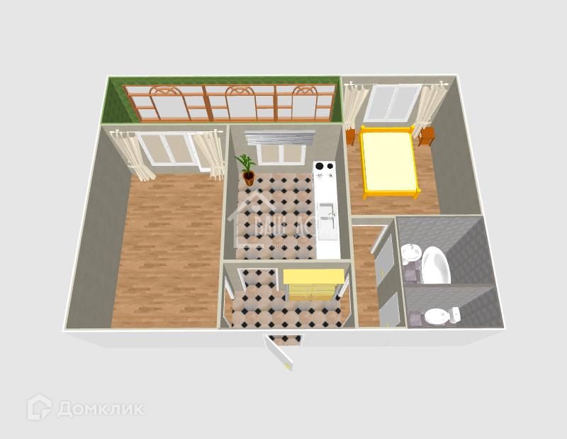 Продаётся 2-комнатная квартира, 50.4 м²