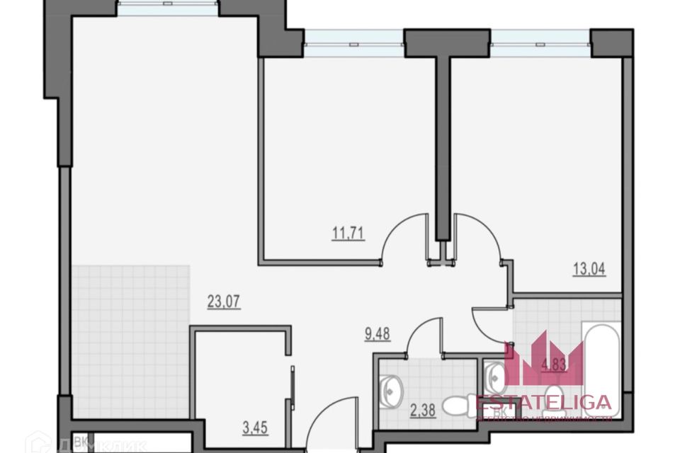 Продаётся 2-комнатная квартира, 68 м²