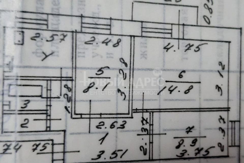 Продаётся 3-комнатная квартира, 60 м²