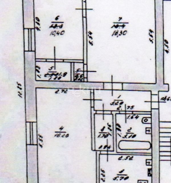 Продаётся 3-комнатная квартира, 61.1 м²