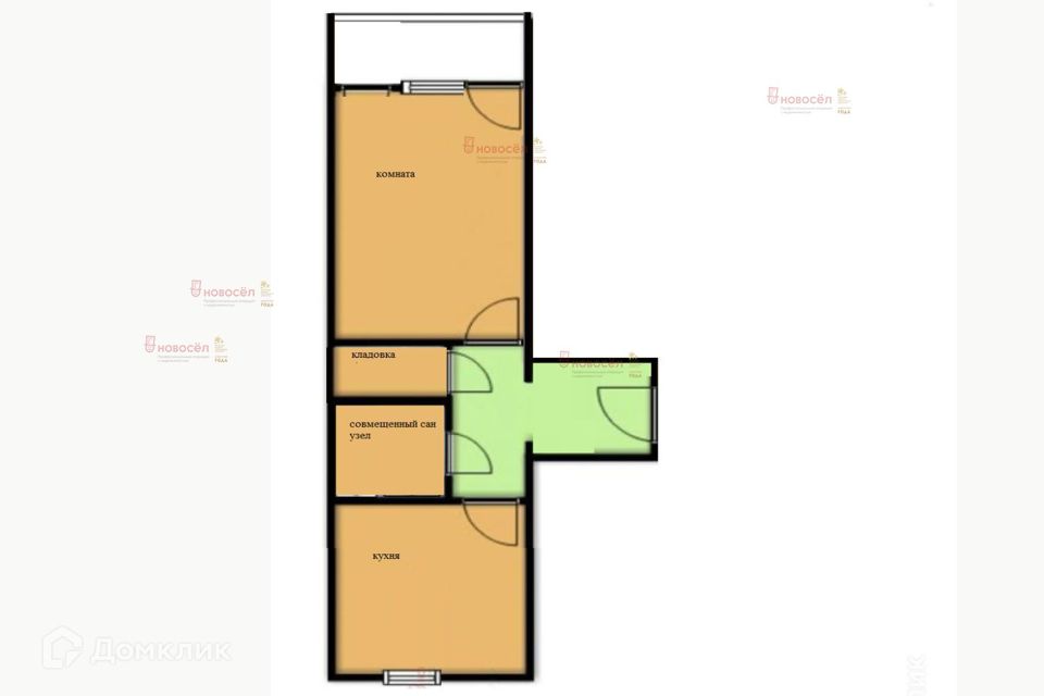 Продаётся 1-комнатная квартира, 32 м²