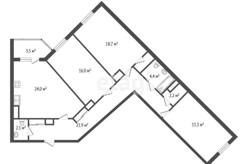 Продаётся 3-комнатная квартира, 106.5 м²