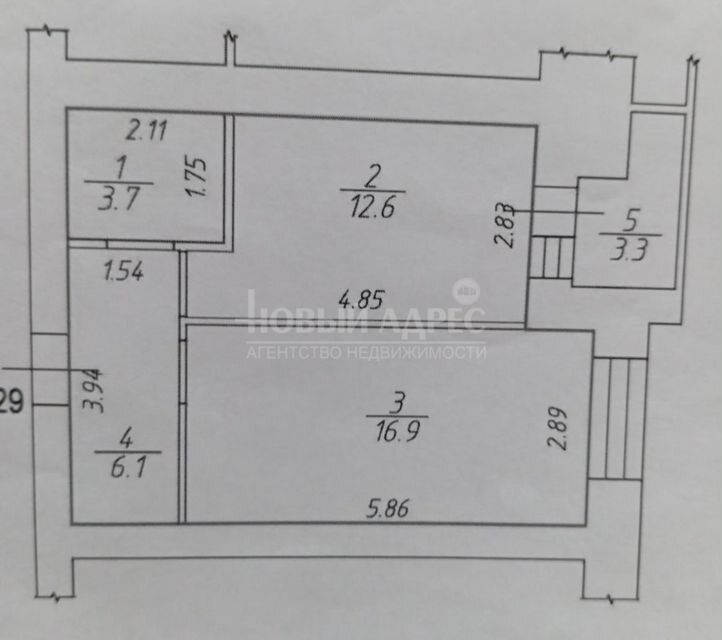 Продаётся 1-комнатная квартира, 42 м²