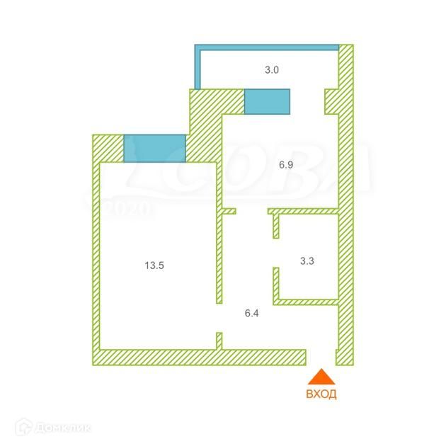 Продаётся 1-комнатная квартира, 36 м²