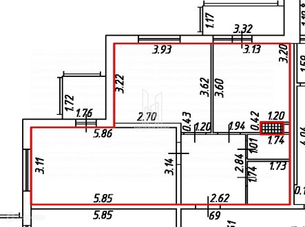 Продаётся 2-комнатная квартира, 54.4 м²